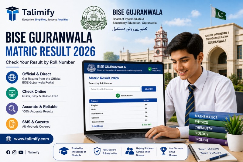 BISE Gujranwala Matric Result 2026 Check by Roll Number - Educational Article & Study Guide - Talimify