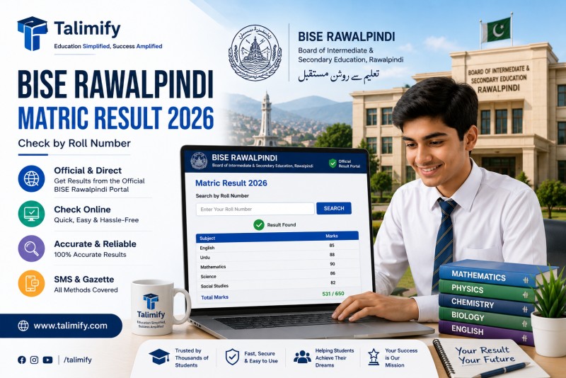 BISE Rawalpindi Matric Result 2026 Check by Roll Number - Educational Article & Study Guide - Talimify